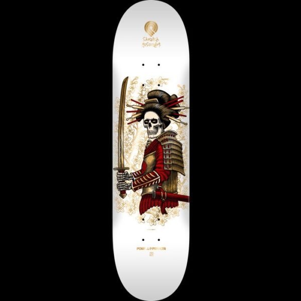 Tabla Powell Peralta Yosozumi Onna-Bugeisha blanco y dorado, shape 248